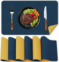 BLESWIN Faux Leather Placemats, PU Dining Table, Waterproof and Oil