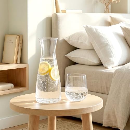 Abby - Aurora - Acrylic Bedside Carafe Set, Plastic Water Carafe with