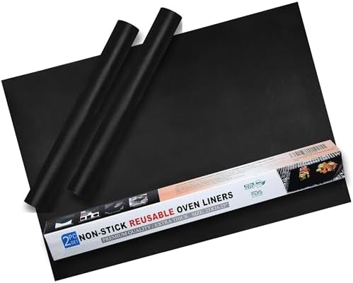 Oven Liners for Bottom of Oven – Heavy Duty Non Stick Reusable Oven