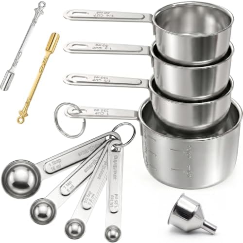 11 PCS Measuring Cups and Spoons Set with Funnel & Mini Spoons for