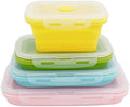 Collapsible Silicone Lunch Bento Box, Portable Food Storage Container
