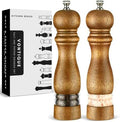 8 Inch Wooden Salt and Pepper Grinder Set, 2-Piece