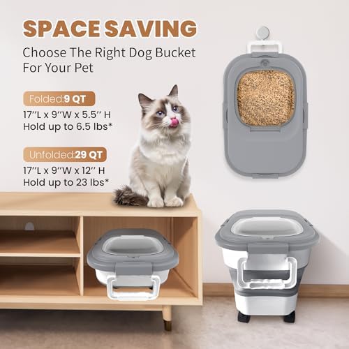 20-23 Lbs Dog Food Storage Container, Collapsible Dog Food Container