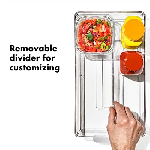 OXO Good Grips Adjustable Fridge Storage Bin - for Condiments, Juice