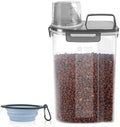 3-5Lbs Small Dog Cat Food Storage Container With Foldable Bowl-Clear