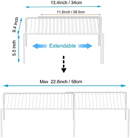 iPEGTOP Expandable Freezer Cabinet Storage Shelf, 2 Pieces Rustproof