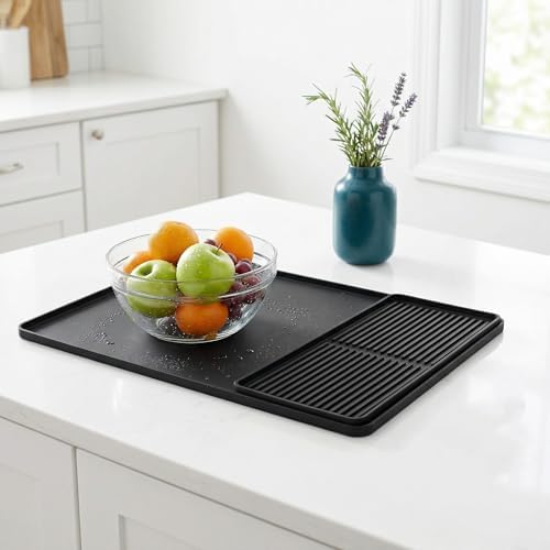 Silicone Dish Drying Mat, Large Drainage Mat for Kitchen Countertop