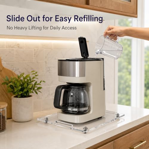 13 x 14 Acrylic Appliance Slider Tray for Coffee Maker