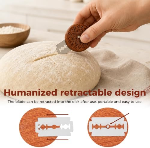 Bread Lame Cutter for Sourdough, Wooden Sourdough Scoring Tool
