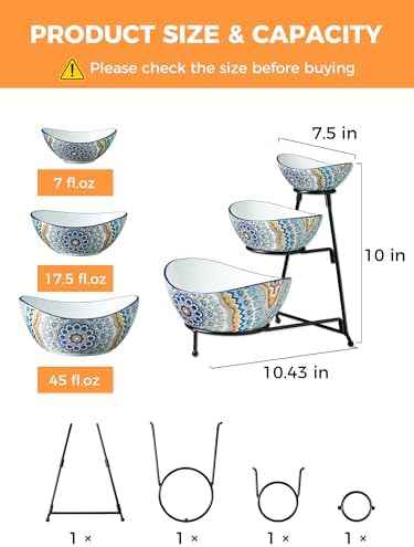 YHOSSEUN 3 Tier Serving Bowls, Serving Dishes for Entertaining Porcelain