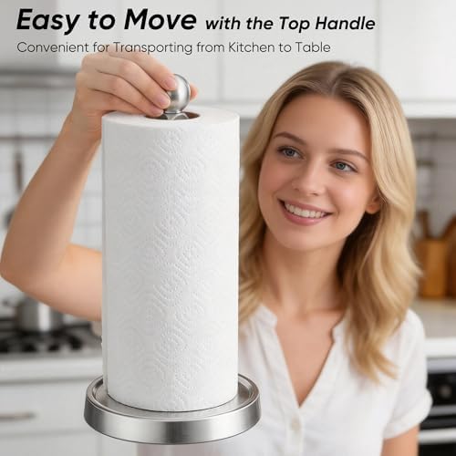 theaoo Countertop Paper Towel Holder, Silver
