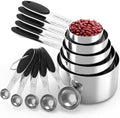 TILUCK Stainless Steel Measuring Cups and Spoons Set with Silicone