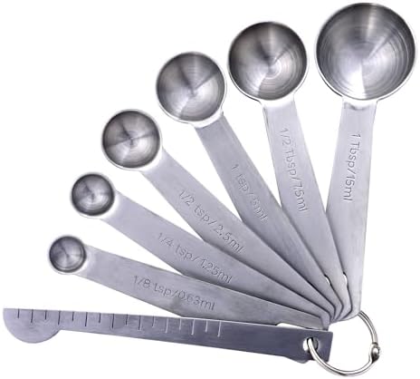 Stainless Steel Measuring Spoons Set, Dual-Scale Metric & US