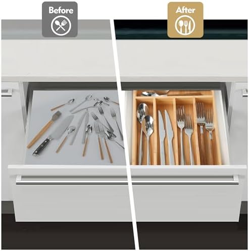 Bamboo Kitchen Drawer Organizer, 8.25"