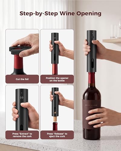 Rechargeable 5-in-1 Electric Wine Opener Set, Cordless Automatic Wine