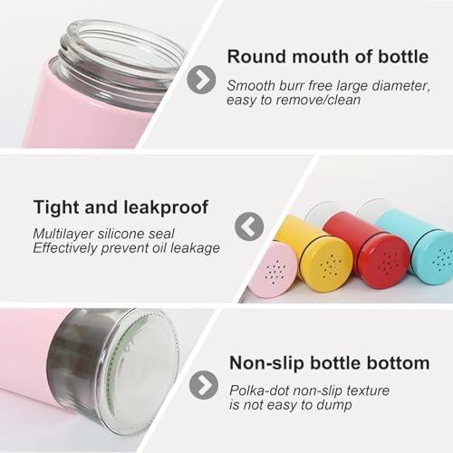 Salt Shaker, Salt and Pepper Shakers Set 150ml Glass Salt and Pepper