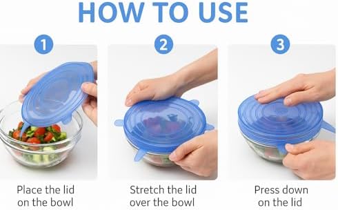 Reusable Silicone Stretch Lids, 6-Piece Set