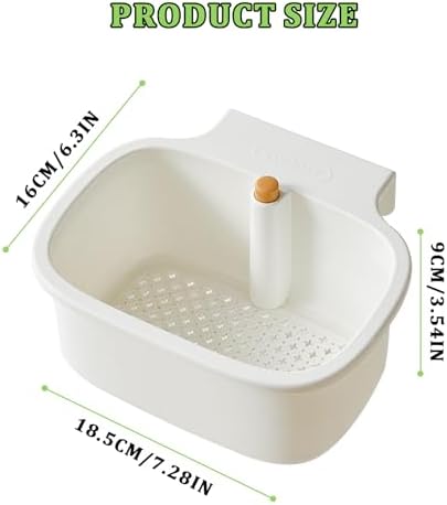 Kitchen Sink Drain Strainer Basket, Square, White