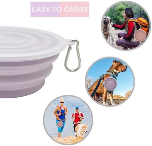 Large Collapsible Dog Bowl 35oz,2 Pack Portable and Foldable Pet