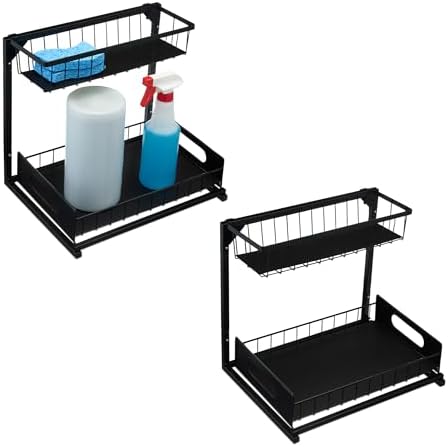 Amazon Basics L-Shape Under Sink Storage Pull Out Cabinet Organizer