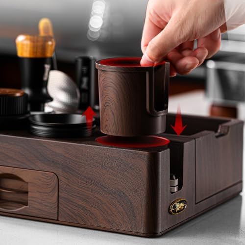 Bincoo Espresso Tamping Station & Knock Box, 2-in-1 Coffee Powder
