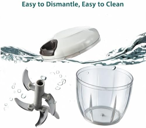 Manual Food Processor Vegetable Cutter, 900ml Onion Chopper