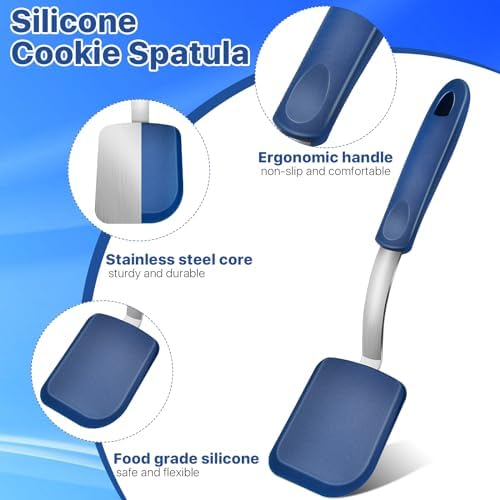 4 pcs Silicone Spatula, Heat Resistant Silicone Cookie Spatula Turner