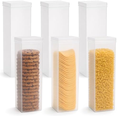 6 Pcs 10" Plastic Cracker and Cookie Keepers, Square Saltines Storage