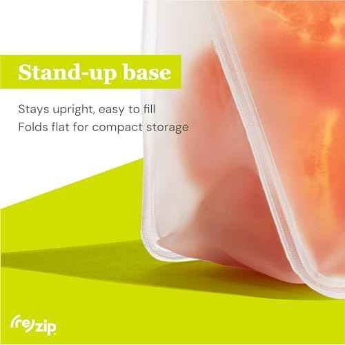 (re)zip Reusable Stand-Up Food Storage Bags, Leakproof, 5-Piece