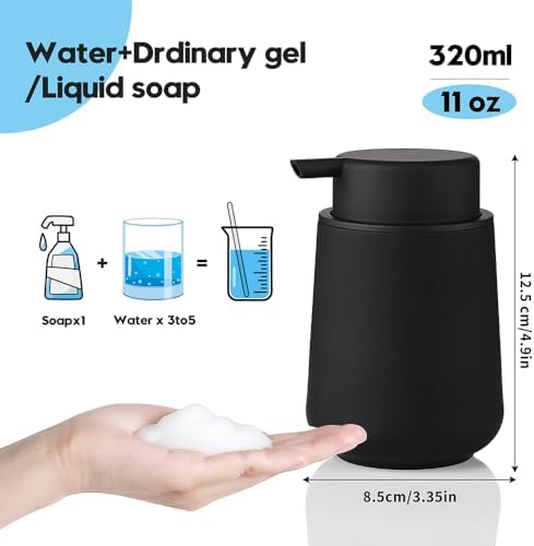 YAUKPH Matte Black Foaming Hand Soap Dispenser Plastic