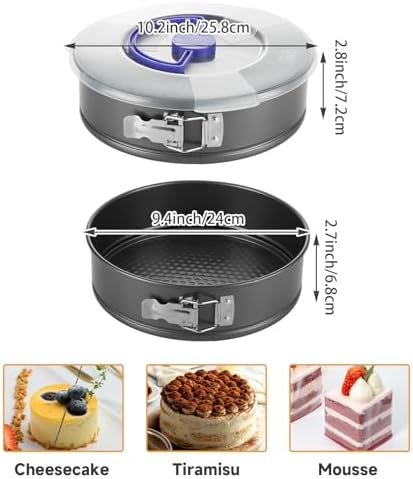 Acrux7 2 Pack 9 Inch Springform Cheesecake Pans with Removable Bottom