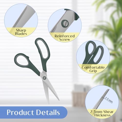 Set of 6 Scissors for Office Home Craft Sewing Fabric Teacher School