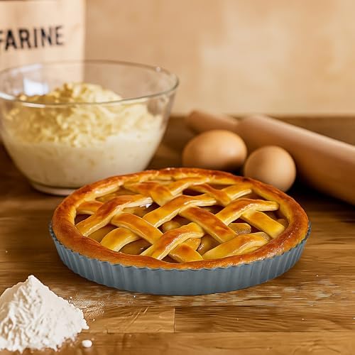 2 Pack Tart Pan 11 Inch with Removable Bottom, Non-Stick Carbon Steel