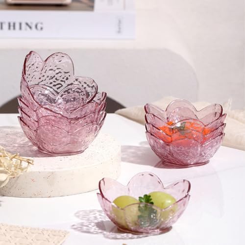 12 Pcs Pink Sakura Soy Sauce Bowls, Plastic Dipping Dish Party Set