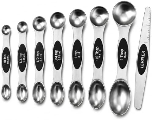 Stainless Steel Magnetic Measuring Spoons Set of 8