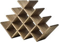 KIRIGEN Wood Wine Rack, 13-Bottle 4-Tier Countertop Holder, Brown