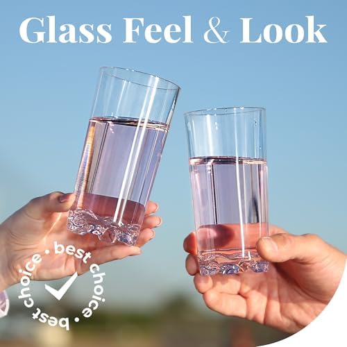Vivocci Unbreakable Tritan Plastic Water Drinking Glasses Set of 6