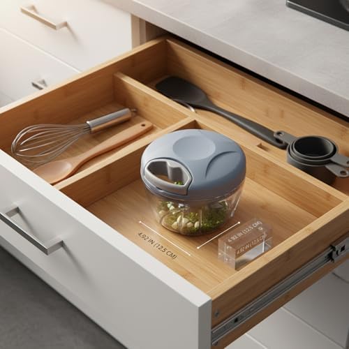 Manual Pull-String Food Chopper for Garlic, Herbs & Onions - Compact