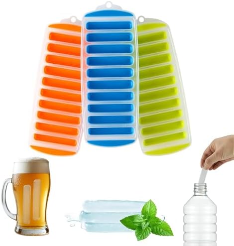 Lily's Home Silicone Narrow Ice Stick Cube Trays with Easy Push and