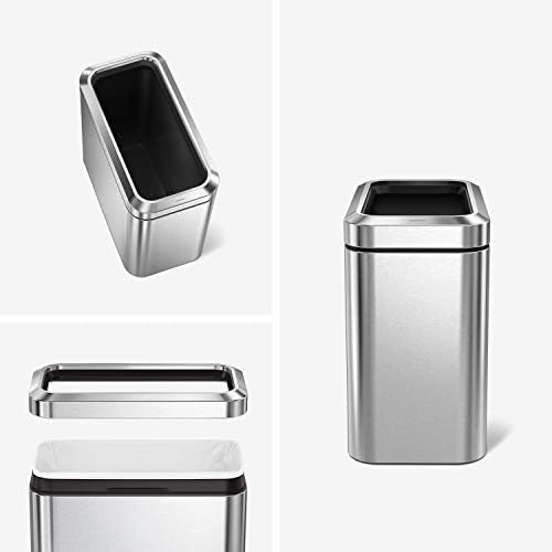 simplehuman 25L Commercial Stainless Steel Open Trash Can