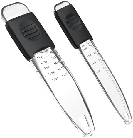 Adjustable Measuring Spoons Set of 2#2258, Fits in Spice Jars