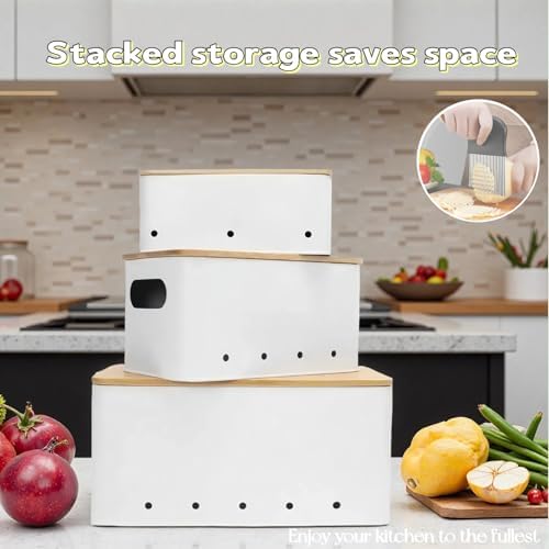 Modern kitchen storage container, stacked metal storage box, 3-piece