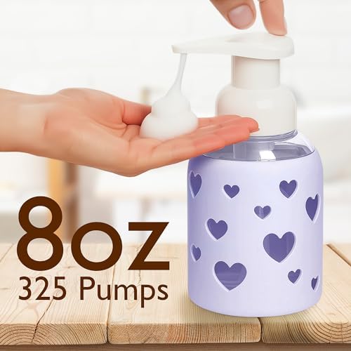 SoCal Suds & Company Foaming Hand Soap Dispenser Glass, Soft Purple