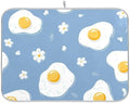 OTVEE Yellow Egg Art Dish Drying Mat for Kitchen Counter Absorbent