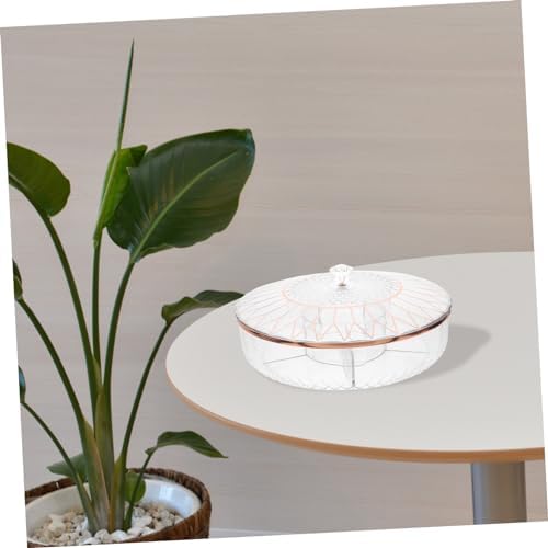 SECFOU Divided Snack Tray with Lid, Plastic Single Layer Organizer Box