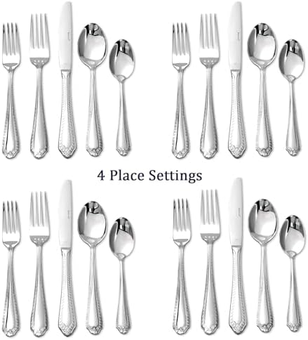 18/10 Silverware Set for 4, 20 Piece Stainless Steel Cutlery Set