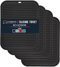 Silicone Trivets for Hot Dishes, Pots, Pans (4 Pack) - Heat-Resistant