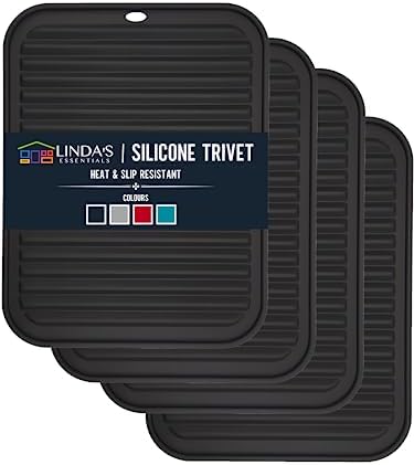 Silicone Trivets for Hot Dishes, Pots, Pans (4 Pack) - Heat-Resistant