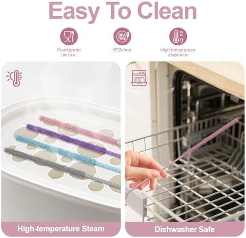 YOTIME Straw Cleaner Brush Extra Long 12.6 inch, 2Pcs Reusable
