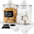 KooK Glass Storage Containers with Lids, 1/2 Gallon, Set of 2, Glass